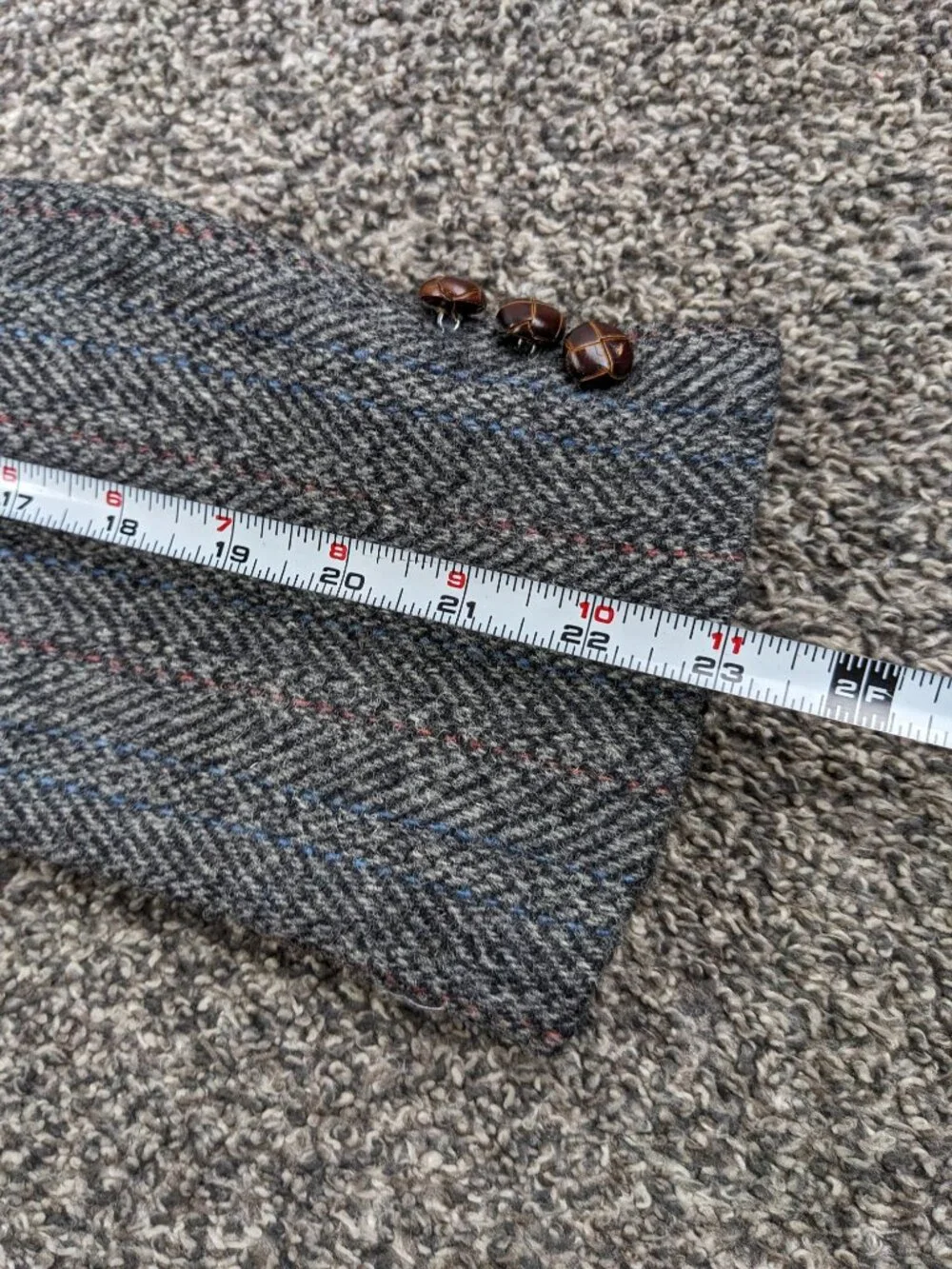 Vintage Harris Tweed Sport Coat Scottish Wool Herringbone Townsman 40S USA Made